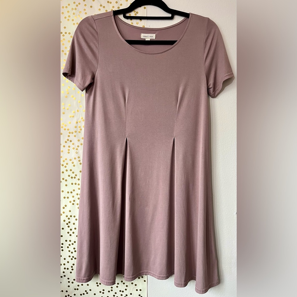 Silence + Noise Mini Swing Dress in Mauve Minimalist size Small